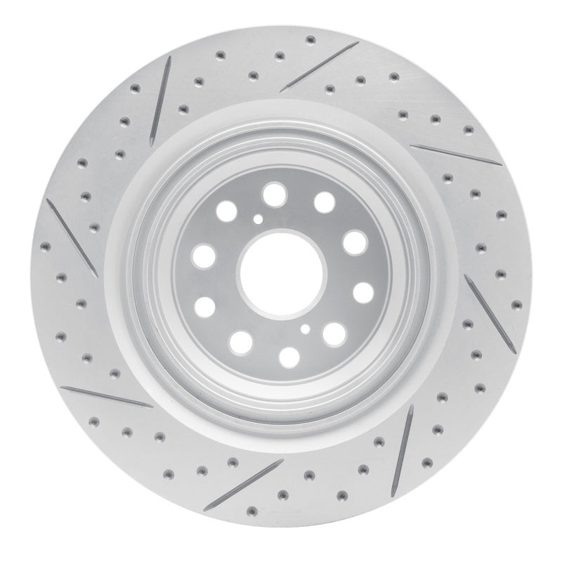 R1 Concepts R1 18-23 Lexus Ls500 Right Rear Drilled & Slotted Geo-Carbon Rotor