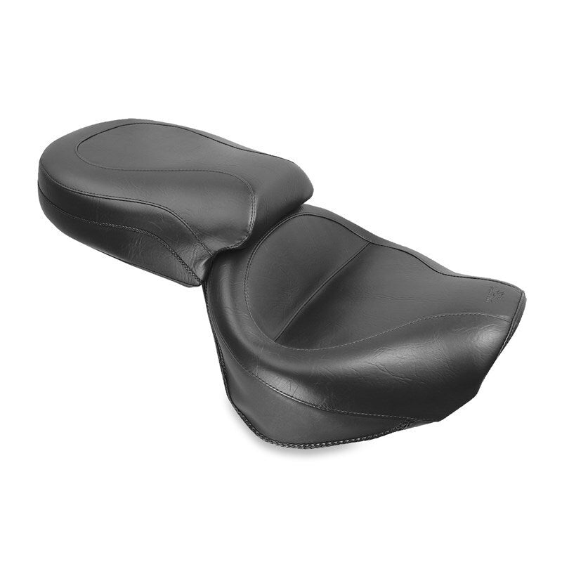 Mustang Motorcycle Mustang 04-10 Kawasaki Vulcan 2000 Classic LT Standard Touring 2PC Seat - Black