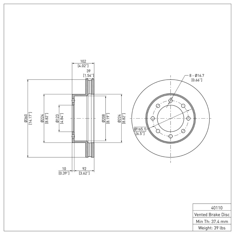 DFC 09-25 Dodge Ram 4000 (Mexico) Front Brake Rotor