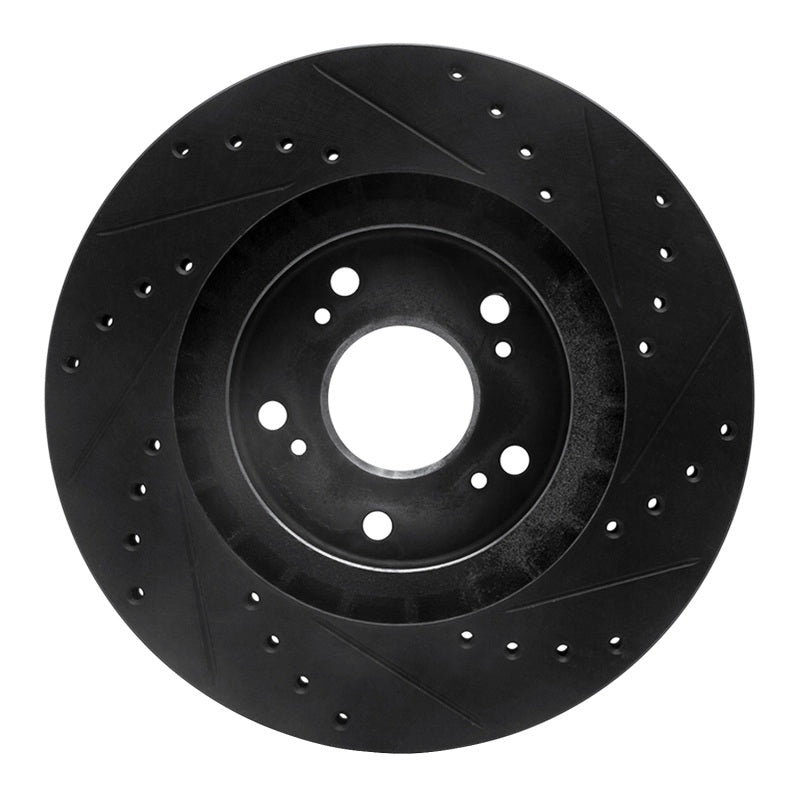 R1 Concepts R1 97-05 Acura NSX Rear Left Drilled & Slotted Black Brake Rotor
