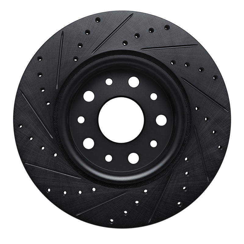 R1 Concepts R1 18-25 Jeep Wrangler Front Right Drilled & Slotted Black Brake Rotor