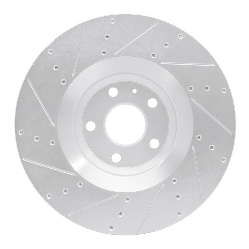 R1 Concepts R1 12-15 Audi TTS Quattro Front Right Drilled & Slotted Silver Brake Rotor