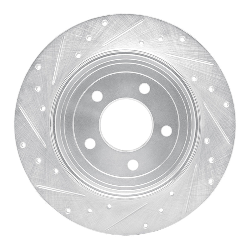 R1 Concepts R1 05-08 Ford Escape Rear Right Drilled & Slotted Silver Brake Rotor