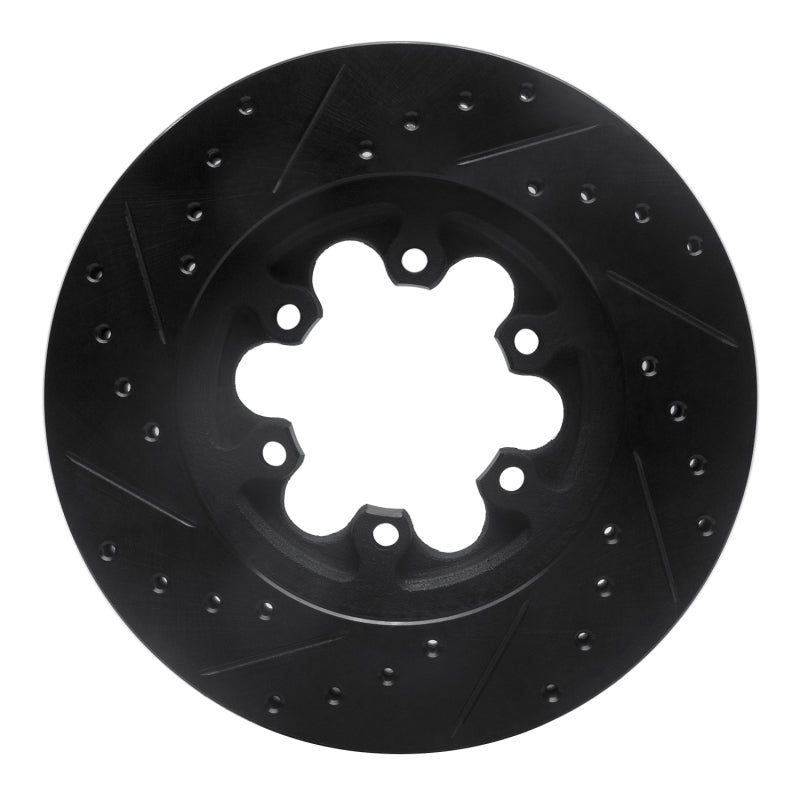 R1 Concepts R1 04-08 Chevrolet Colorado Front Right Drilled & Slotted Black Brake Rotor