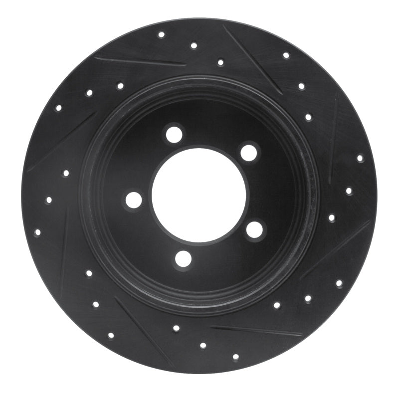 R1 Concepts R1 02-10 Ford Explorer Rear Left Drilled & Slotted Black Brake Rotor