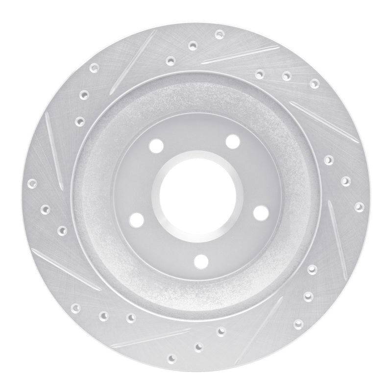 R1 Concepts R1 88-94 Chevrolet Corvette Front Right Drilled & Slotted Silver Brake Rotor