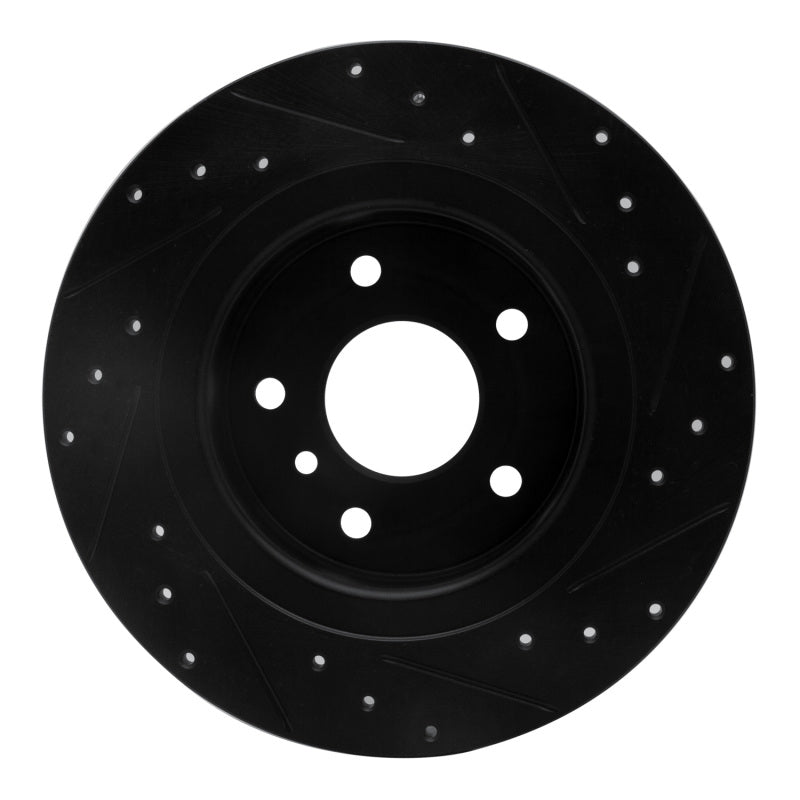 R1 Concepts R1 94-04 Land Rover Discovery Rear Left Drilled & Slotted Black Brake Rotor