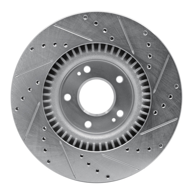 R1 Concepts R1 10-16 Hyundai Genesis Coupe Front Left Drilled & Slotted Silver Brake Rotor