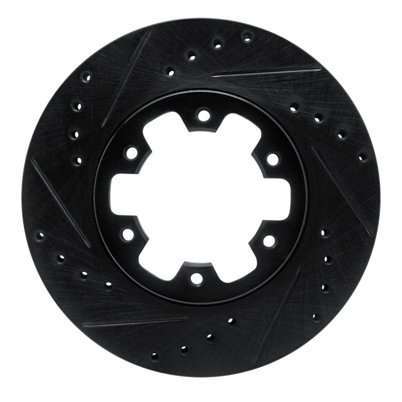 R1 Concepts R1 85-02 Nissan Pathfinder Front Left Drilled & Slotted Black Brake Rotor