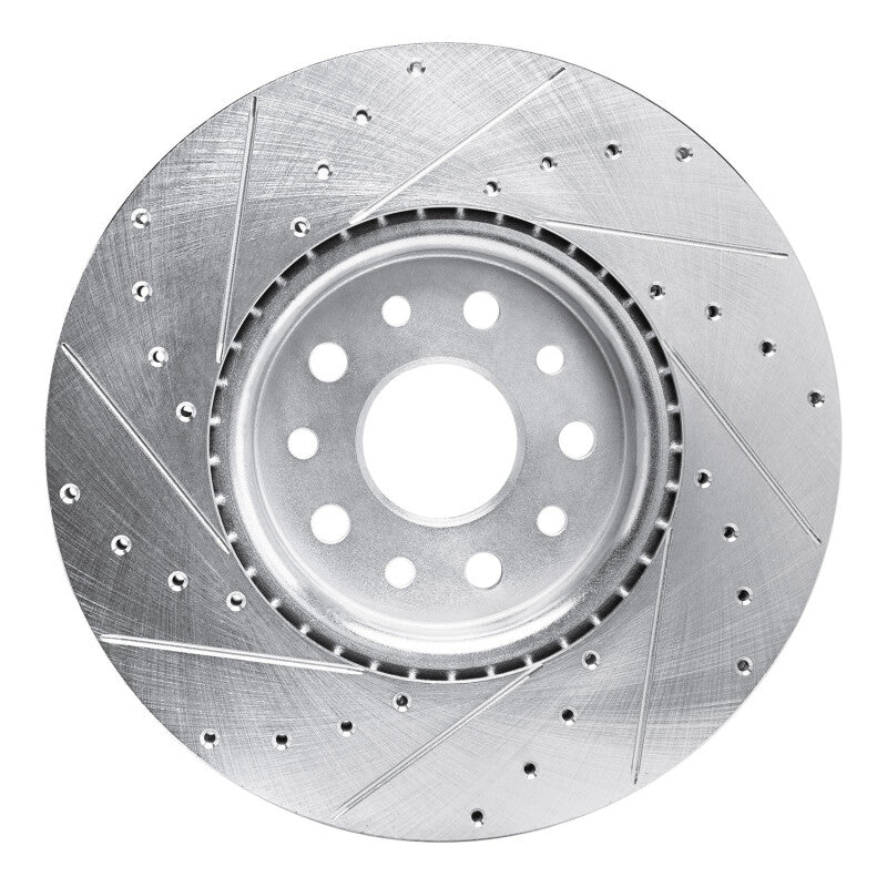 R1 Concepts R1 21-25 Dodge Charger Daytona Front Right Drilled & Slotted Silver Brake Rotor