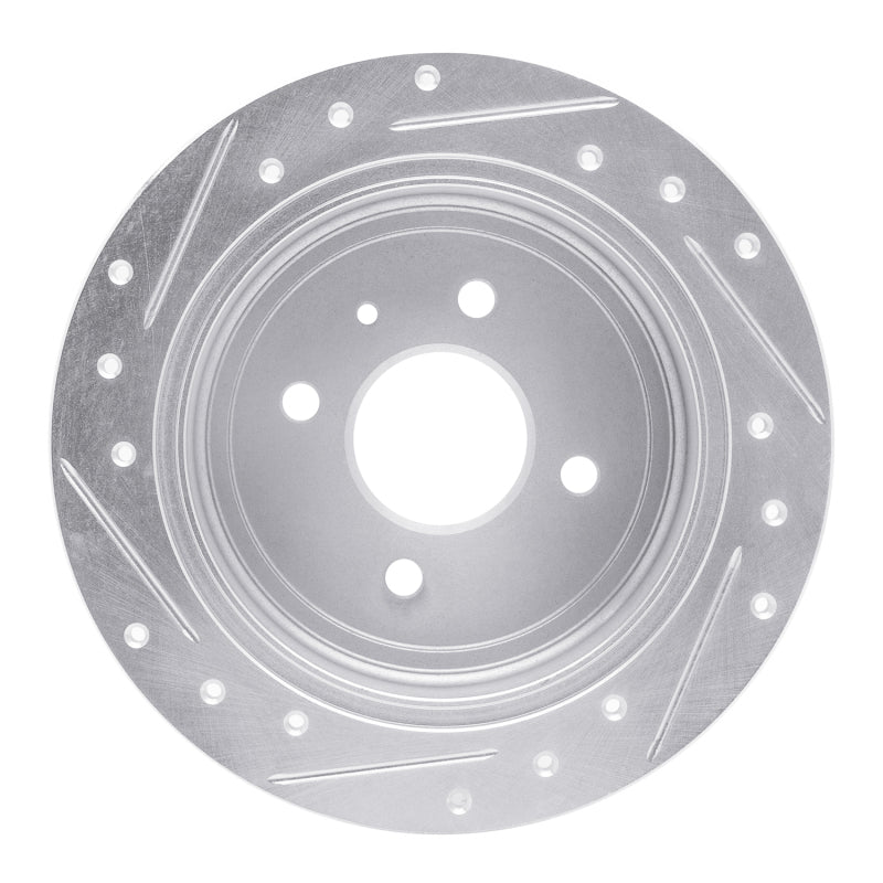 R1 Concepts R1 14-16 Chevrolet SPARK EV Rear Right Drilled & Slotted Silver Brake Rotor