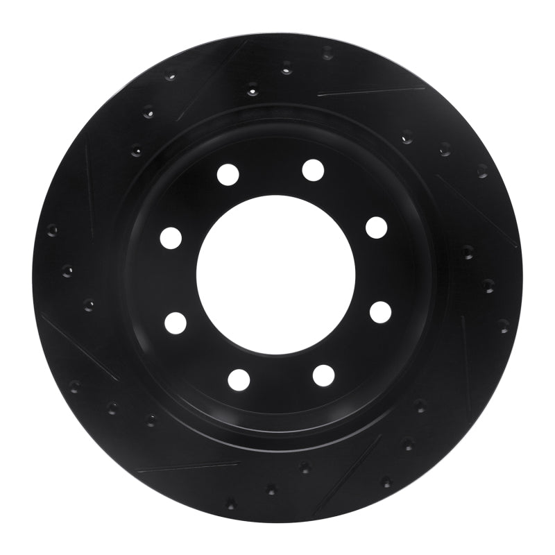 R1 Concepts R1 99-25 Chevrolet Express 3500 Rear Right Drilled & Slotted Black Brake Rotor