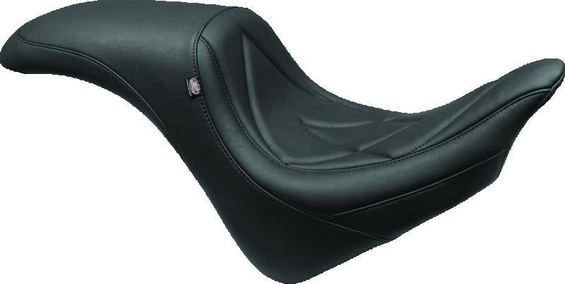 Mustang Motorcycle Mustang 06-17 Harley Softail Wide Tire (200mm) Wide Touring Recessed Passenger Seat w/Studs - Black