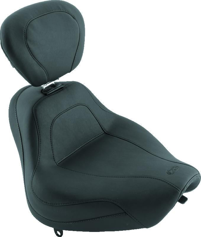 Mustang Motorcycle Mustang 00-07 Harley Softail Deuce Sport Touring Solo Seat w/Driver Backrest - Black