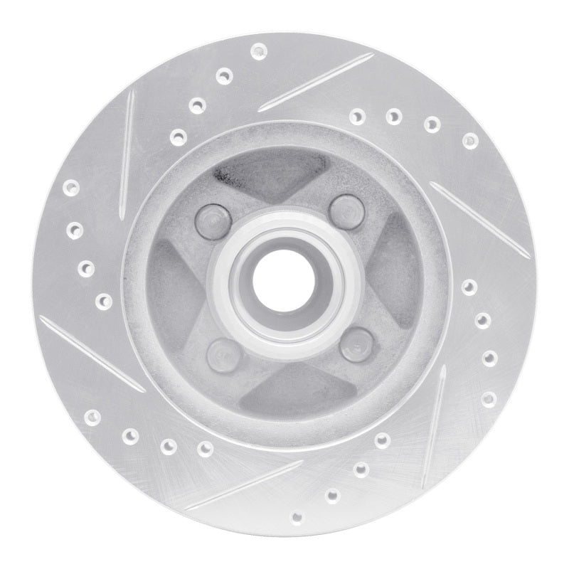 R1 Concepts R1 87-88 Ford Thunderbird Front Right Drilled & Slotted Silver Brake Rotor