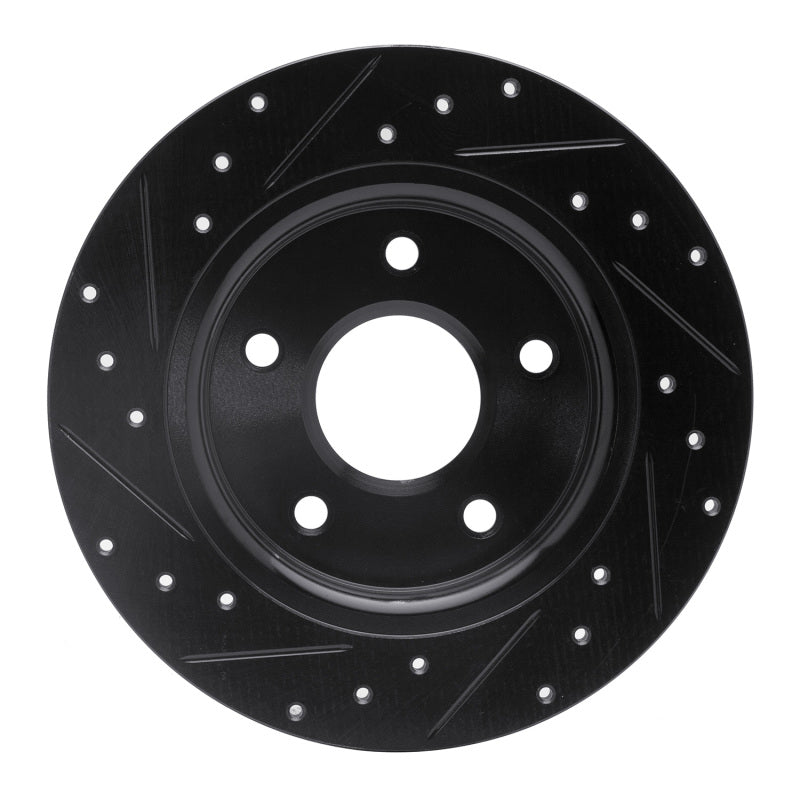 R1 Concepts R1 08-16 Chrysler Town & Country Rear Right Drilled & Slotted Black Brake Rotor