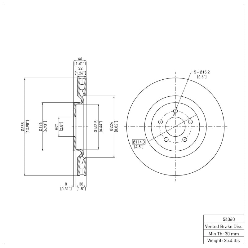 DFC 07-14 Ford Mustang Front GeoSPEC Coated Rotor
