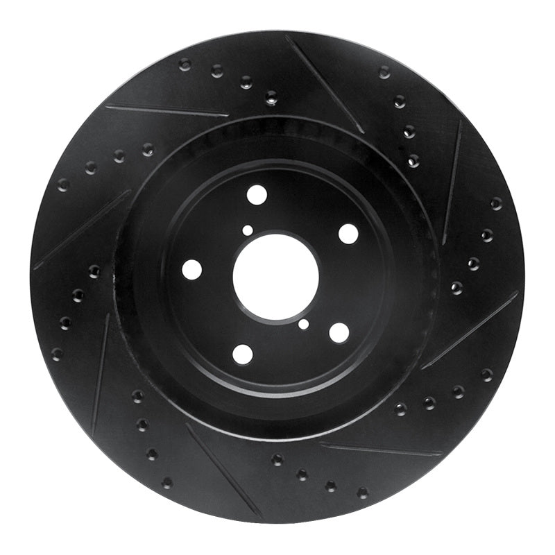 R1 Concepts R1 -24 Subaru Forester Front Left Drilled & Slotted Black Brake Rotor