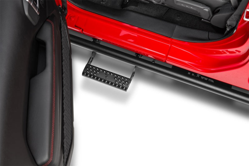 N-Fab RKR Rails 2018 Jeep Wrangler JL 4 Door Dab Length - Gloss Black - 1.75in