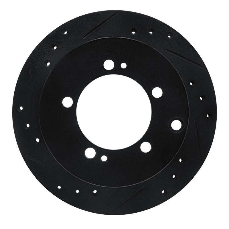 R1 Concepts R1 91-99 Dodge STEALTH Rear Left Drilled & Slotted Black Brake Rotor