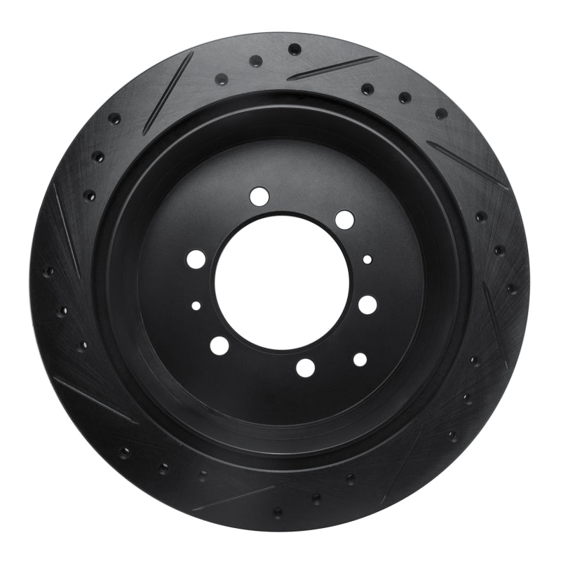 R1 Concepts R1 93-97 Lexus LX450 Rear Right Drilled & Slotted Black Brake Rotor