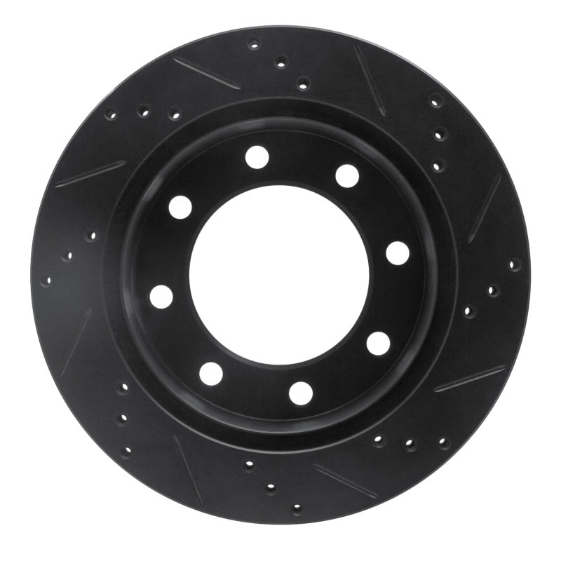 R1 Concepts R1 99-05 Ford F-250 2WD (Super Duty) Rear Left Drilled & Slotted Black Brake Rotor