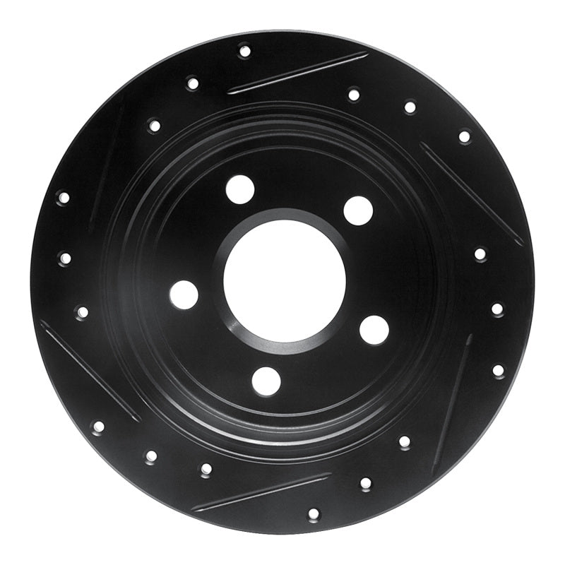 R1 Concepts R1 97-05 Buick Century Rear Right Drilled & Slotted Black Brake Rotor