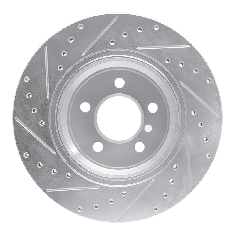 R1 Concepts R1 02-06 BMW X5 Rear Right Drilled & Slotted Silver Brake Rotor