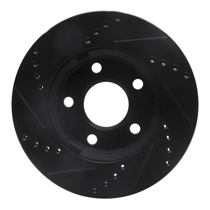 R1 Concepts R1 97-05 Chevrolet Classic Front Right Drilled & Slotted Black Brake Rotor