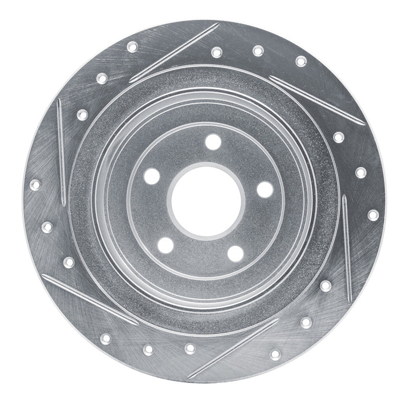 R1 Concepts R1 00-06 Subaru Legacy Rear Right Drilled & Slotted Silver Brake Rotor