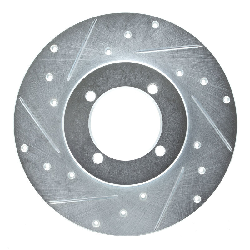 R1 Concepts R1 74-78 Nissan 260Z Front Left Drilled & Slotted Silver Brake Rotor
