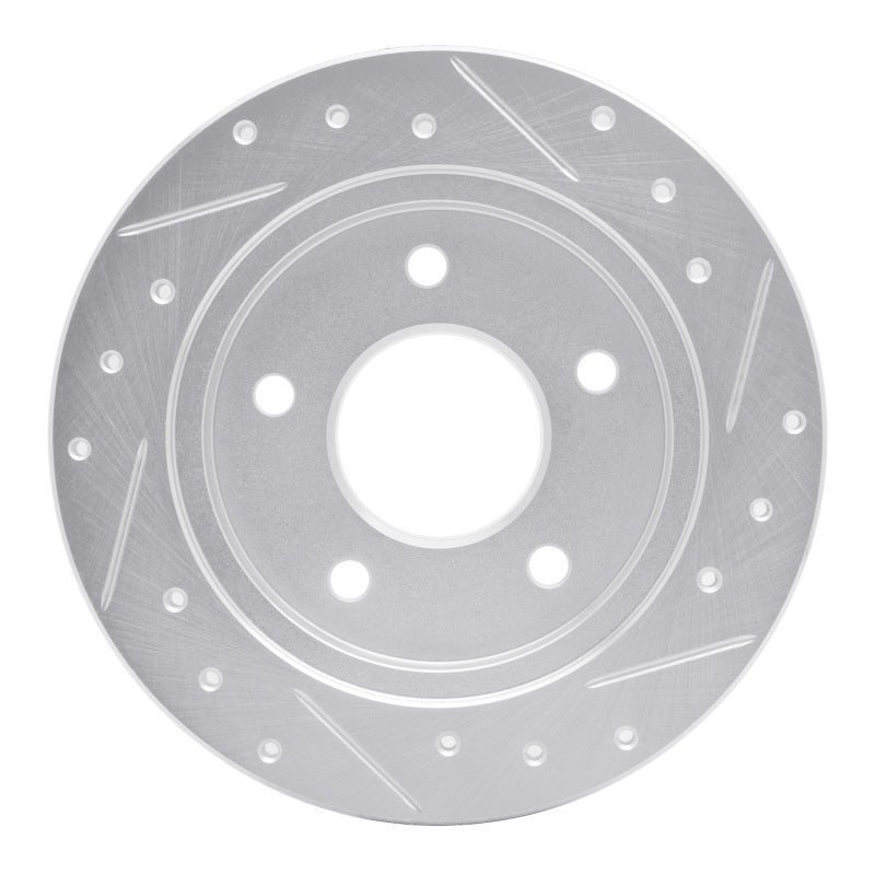 R1 Concepts R1 88-94 Buick Regal Rear Left Drilled & Slotted Silver Brake Rotor