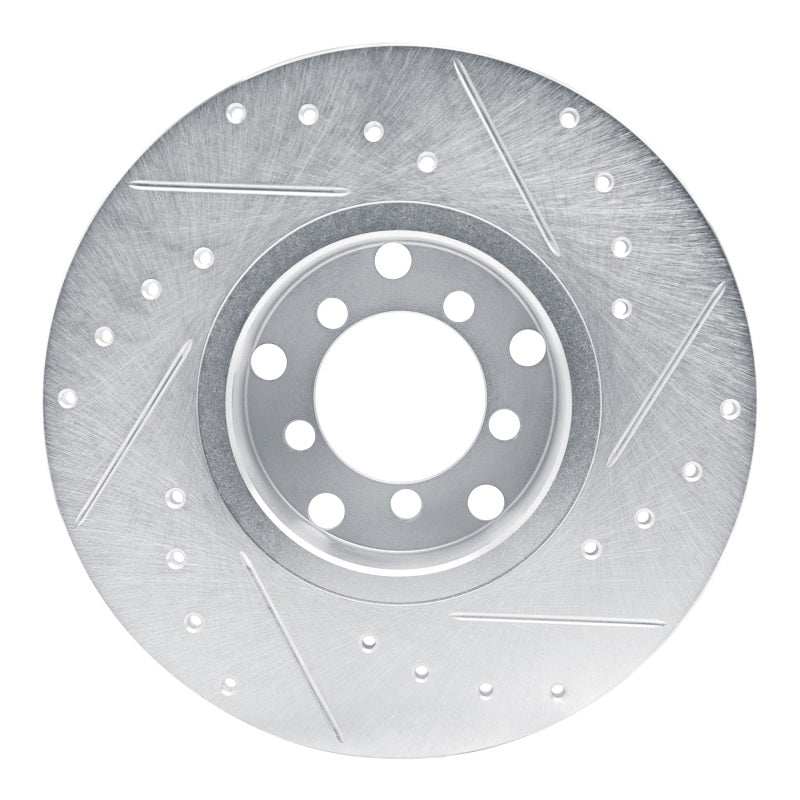 R1 Concepts R1 65-73 Mercedes-Benz 250SEC Front Left Drilled & Slotted Silver Brake Rotor