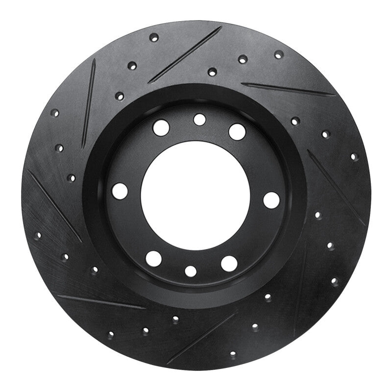 R1 Concepts R1 81-85 Toyota 4Runner Front Right Drilled & Slotted Black Brake Rotor