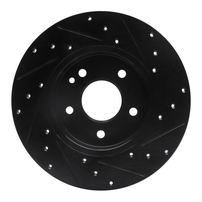 R1 Concepts R1 97-98 Mercedes-Benz C230 Front Left Drilled & Slotted Black Brake Rotor