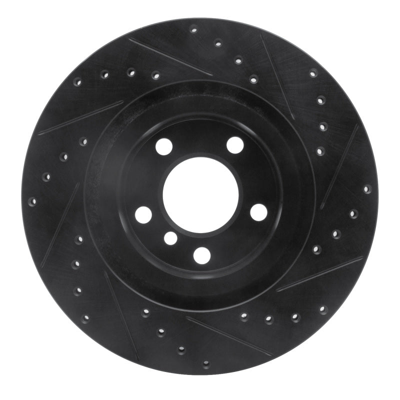 R1 Concepts R1 11-18 BMW X4 Rear Left Drilled & Slotted Black Brake Rotor
