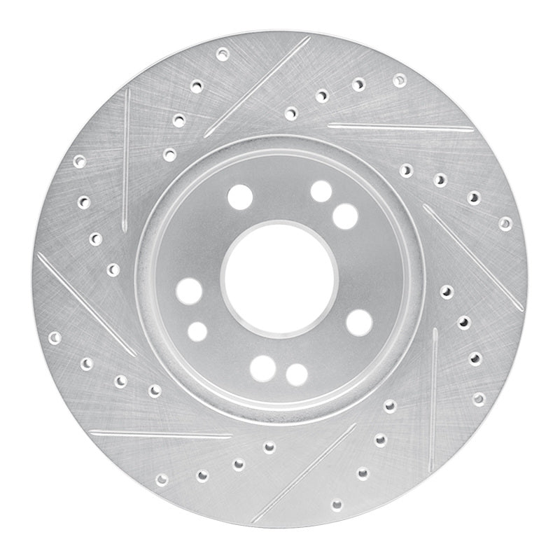 R1 Concepts R1 90-95 Mercedes-Benz 400E Front Right Drilled & Slotted Silver Brake Rotor