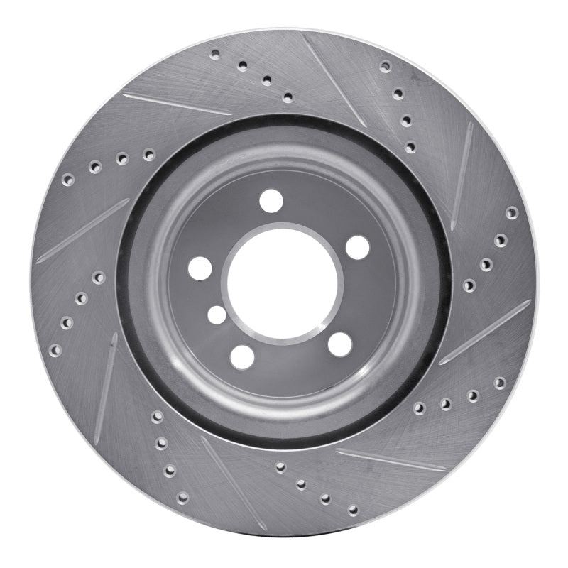 R1 Concepts R1 06-09 Land Rover Range Rover Front Left Drilled & Slotted Silver Brake Rotor