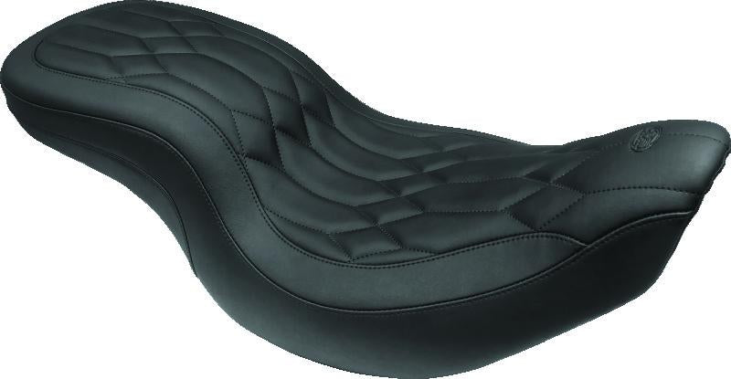 Mustang Motorcycle Mustang 14-21 Indian Chieftain,Chief,Roadmaster,Vt Wide Tripper 1PC Seat w/Diamond Stitch - Black