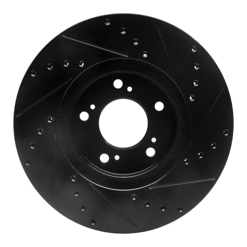 R1 Concepts R1 99-04 Acura RL Front Left Drilled & Slotted Black Brake Rotor