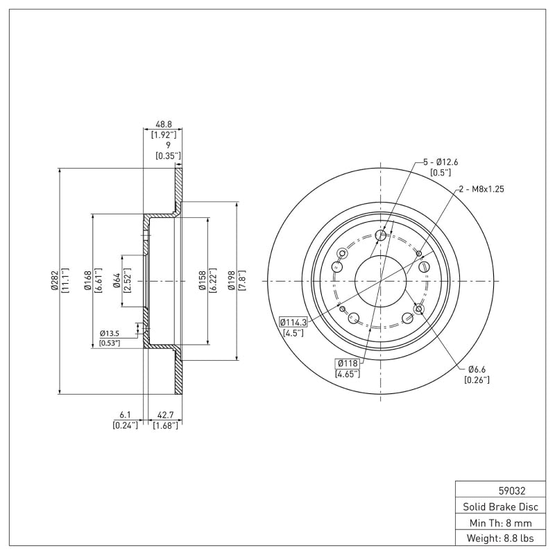 DFC 05-22 Acura TSX Rear Brake Rotor