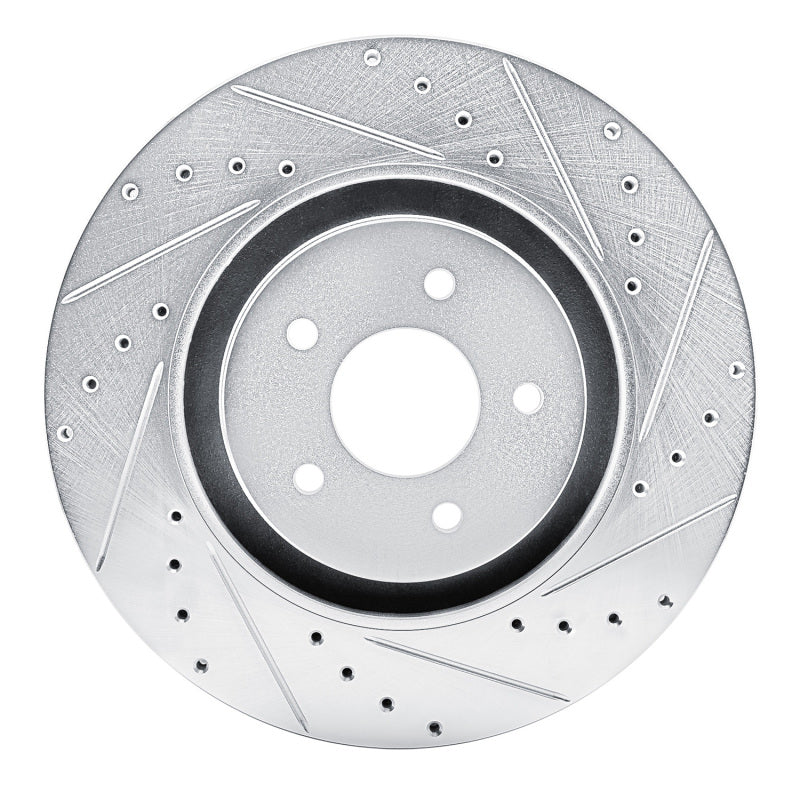 R1 Concepts R1 2022-2025 Infiniti QX60 Front Right Drilled & Slotted Silver Brake Rotor