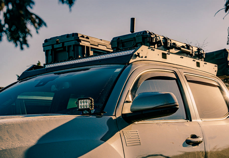 Cali Raised LED Cali Raised 05-23 Toyota Tacoma Premium Roof Rack - Blue Small/Light Kit