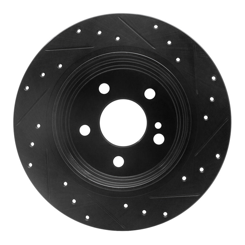 R1 Concepts R1 03-06 Mercedes-Benz CL500 Rear Left Drilled & Slotted Black Brake Rotor