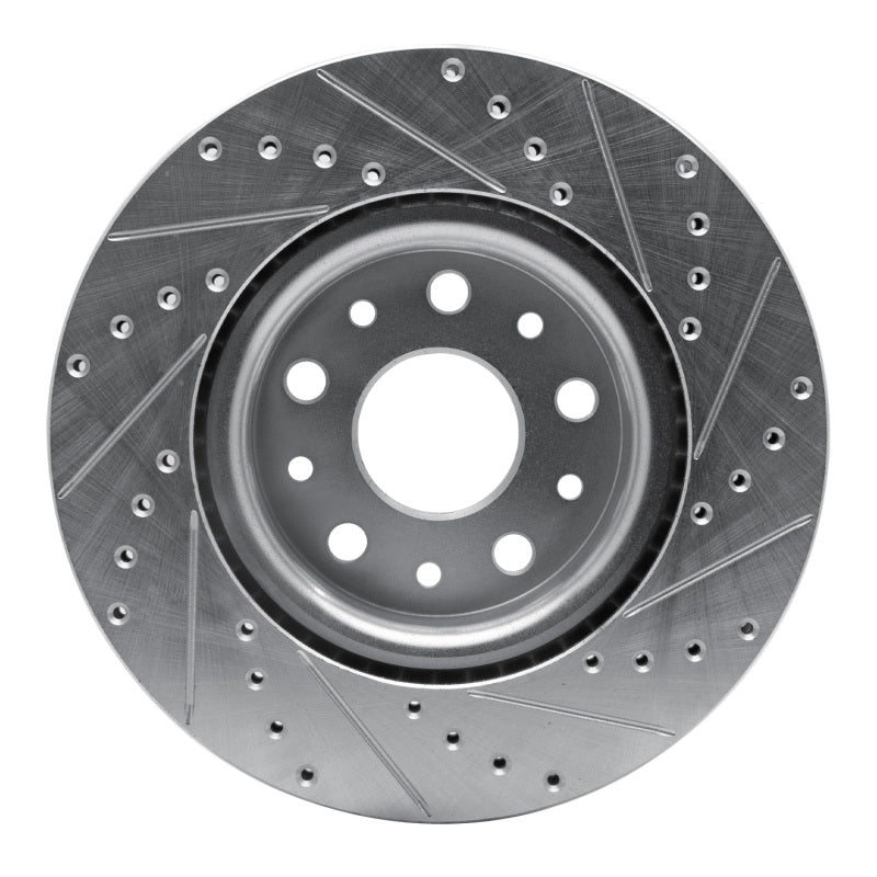 R1 Concepts R1 18-25 Jeep Wrangler Front Left Drilled & Slotted Silver Brake Rotor