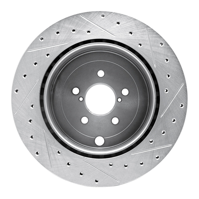 R1 Concepts R1 17-25 Subaru BRZ Rear Left Drilled & Slotted Silver Brake Rotor