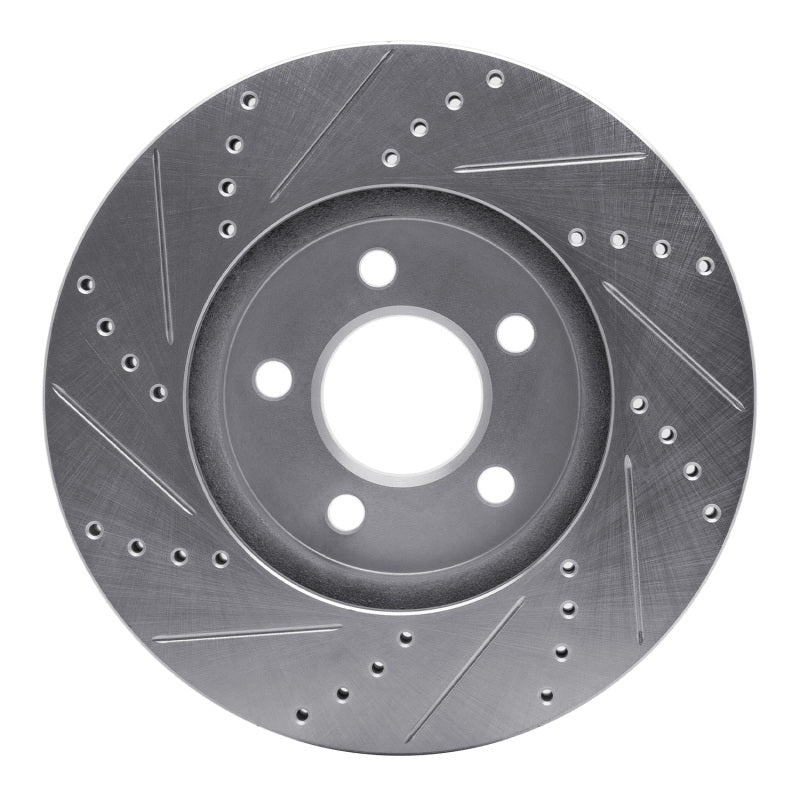 R1 Concepts R1 03-11 Ford Crown Victoria Front Right Drilled & Slotted Silver Brake Rotor