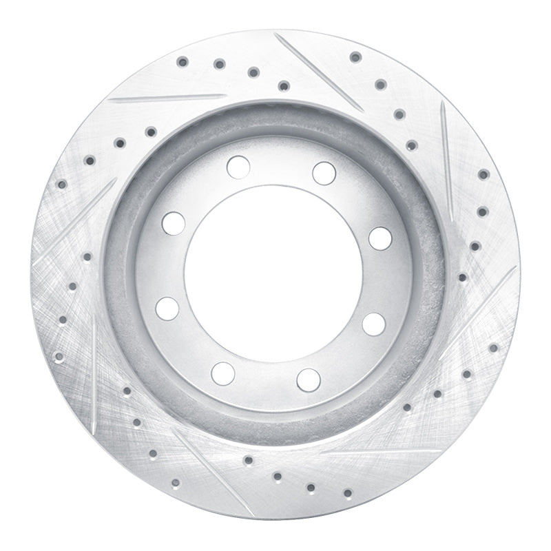 R1 Concepts R1 95-99 Ford F-350 4WD (Excl Super Duty) Front Left Drilled & Slotted Silver Brake Rotor