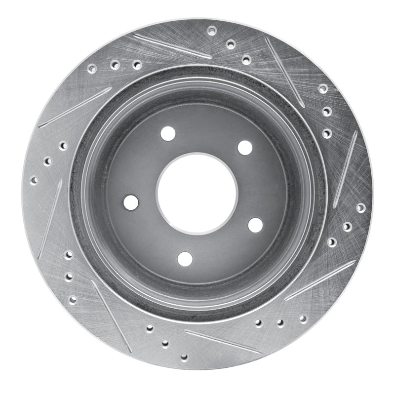 R1 Concepts R1 98-05 Chevrolet Blazer Rear Left Drilled & Slotted Silver Brake Rotor