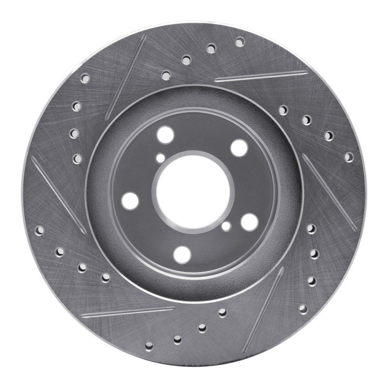 R1 Concepts R1 90-01 Subaru Legacy Front Right Drilled & Slotted Silver Brake Rotor